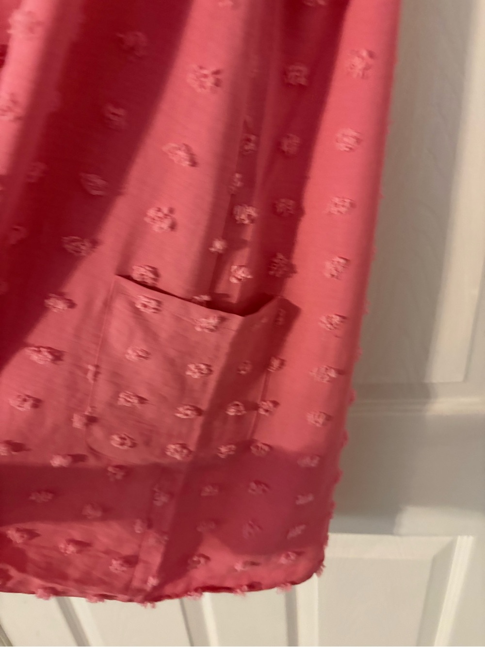Pink Swiss Dot Sheer Beach Cover Up Dress XL Boho Resortwear - Picture 3 of 6